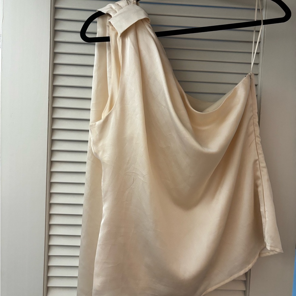 Elegant Cream Draped Top